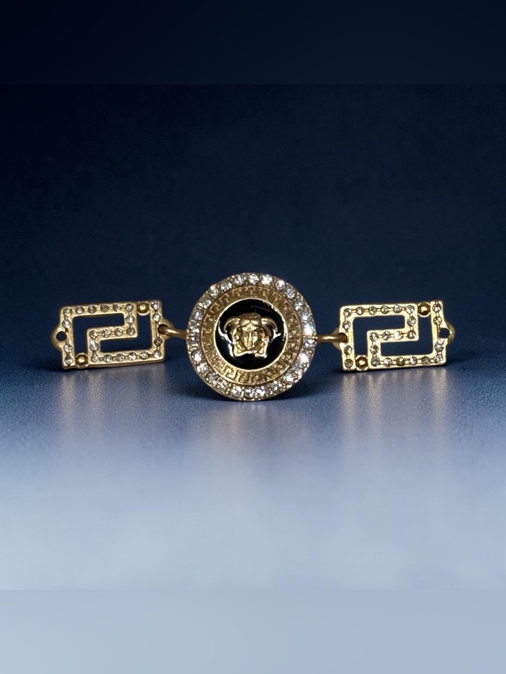 Upcycled Stamped Versace Gold Medusa Charm for Bracelet